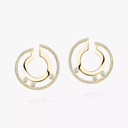 [AuraEcho]Move Romane Small Diamond Hoop Earrings