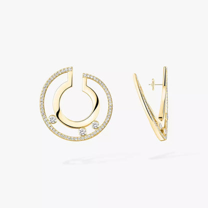 [AuraEcho]Move Romane Small Diamond Hoop Earrings