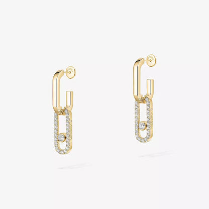 [AuraEcho]Move Link Diamond Earrings