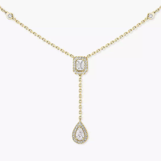 [AuraEcho]Gold Diamond Tie Necklace