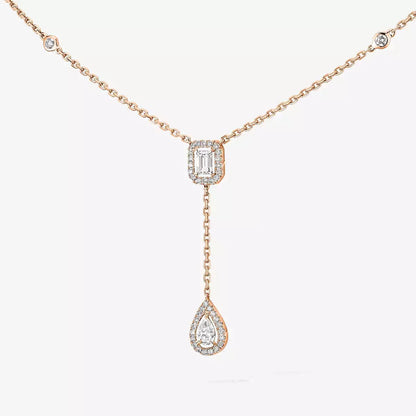 [AuraEcho]Gold Diamond Tie Necklace