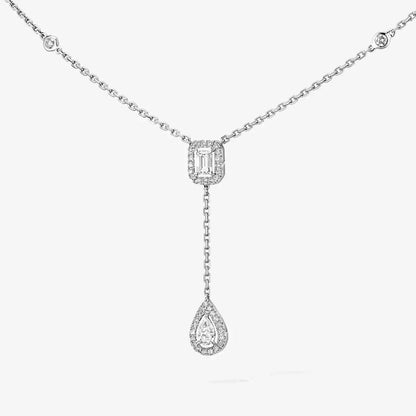 [AuraEcho]Gold Diamond Tie Necklace