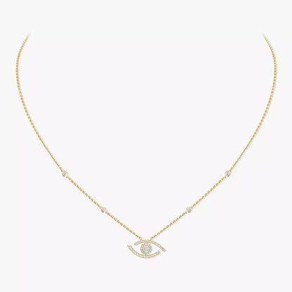 [AuraEcho]Pave_ Diamond Necklace Lucky Eye