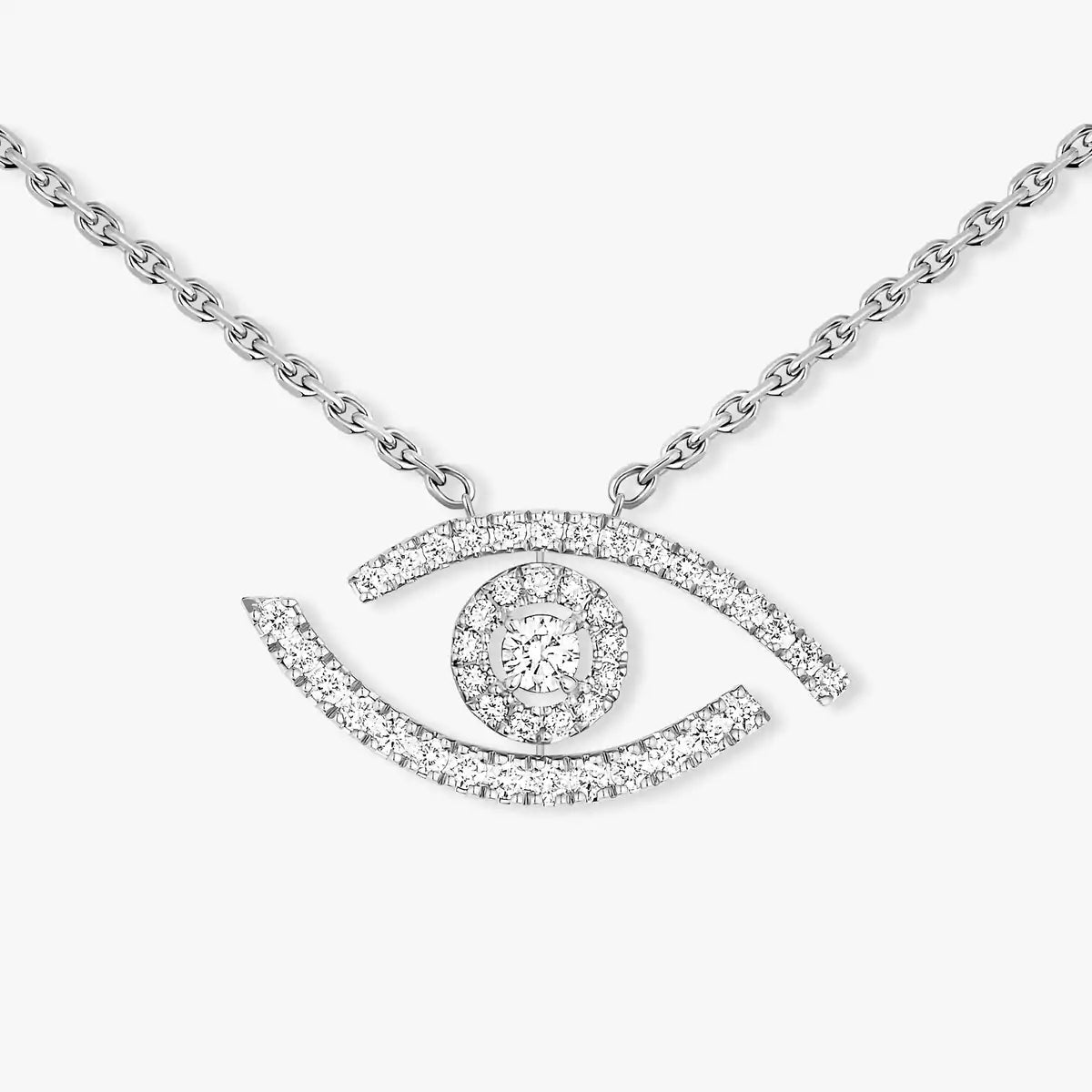 [AuraEcho]Pave_ Diamond Necklace Lucky Eye