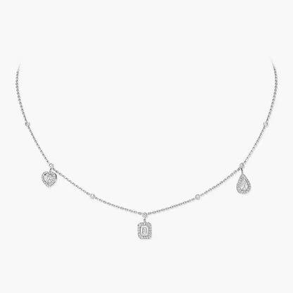 [AuraEcho]My Twin Diamond Necklace in Silver