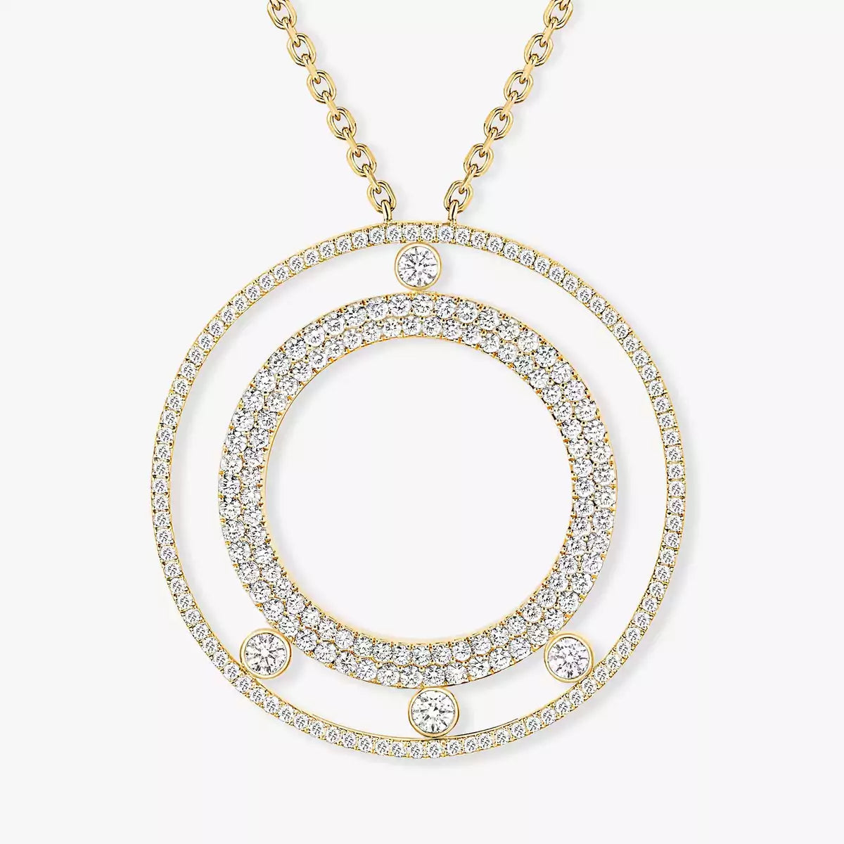 [AuraEcho]Move Romane Long Pave_-Set Diamond Necklace