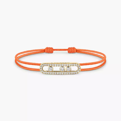 [AuraEcho]Messika Care(s) pink cord pavé bracelet