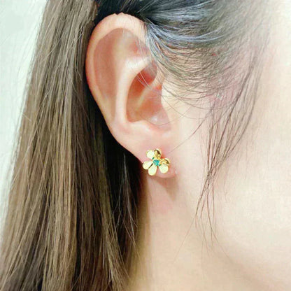 [AuraEcho]FRIVOLE  FLOWER MALACHITE EARRINGS