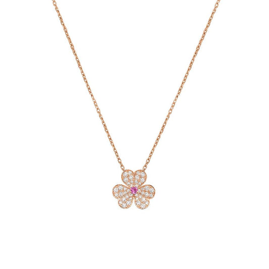 [AuraEcho]FRIVOLE ROSE GOLD FLOWER DIAMOND NECKLACE