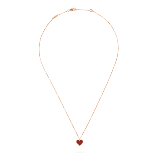 [AuraEcho]SWEET CLOVER CARNELIAN HEART NECKLACE