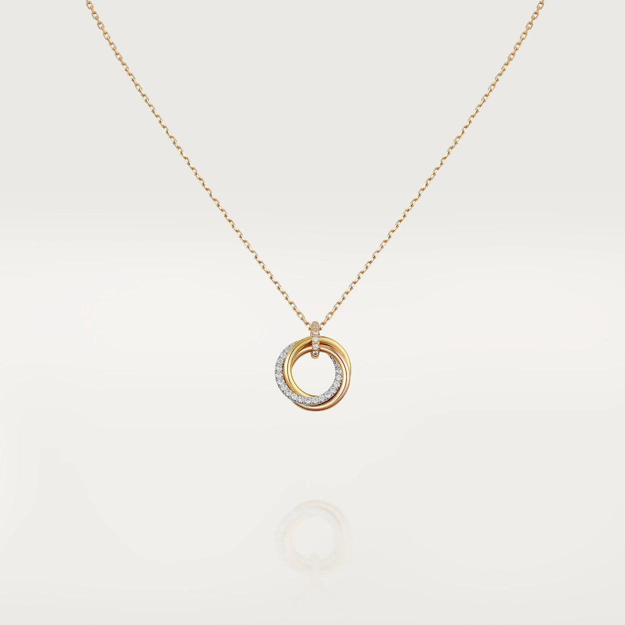 [AuraEcho]TRINITY NECKLACE SILVER GOLD PINK GOLD DIAMONDS