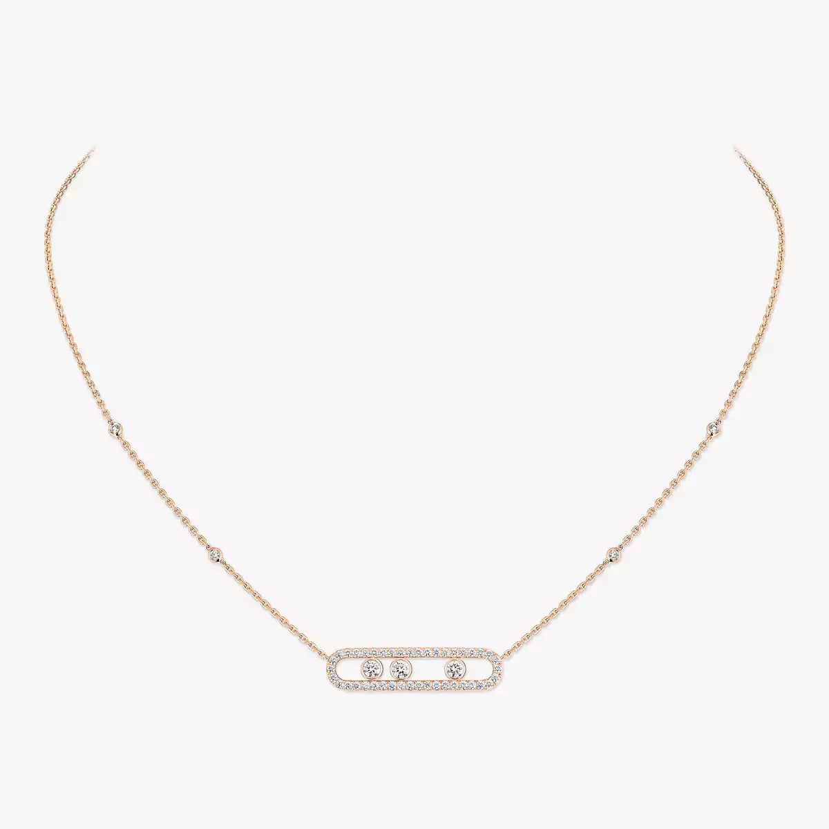 [AuraEcho] Move Pave_ Rose Gold Diamond Necklace