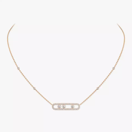 [AuraEcho] Move Pave_ Rose Gold Diamond Necklace