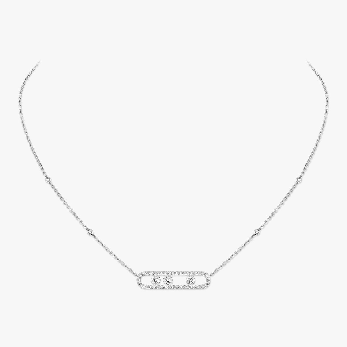[AuraEcho] Move Pave_ Rose Gold Diamond Necklace