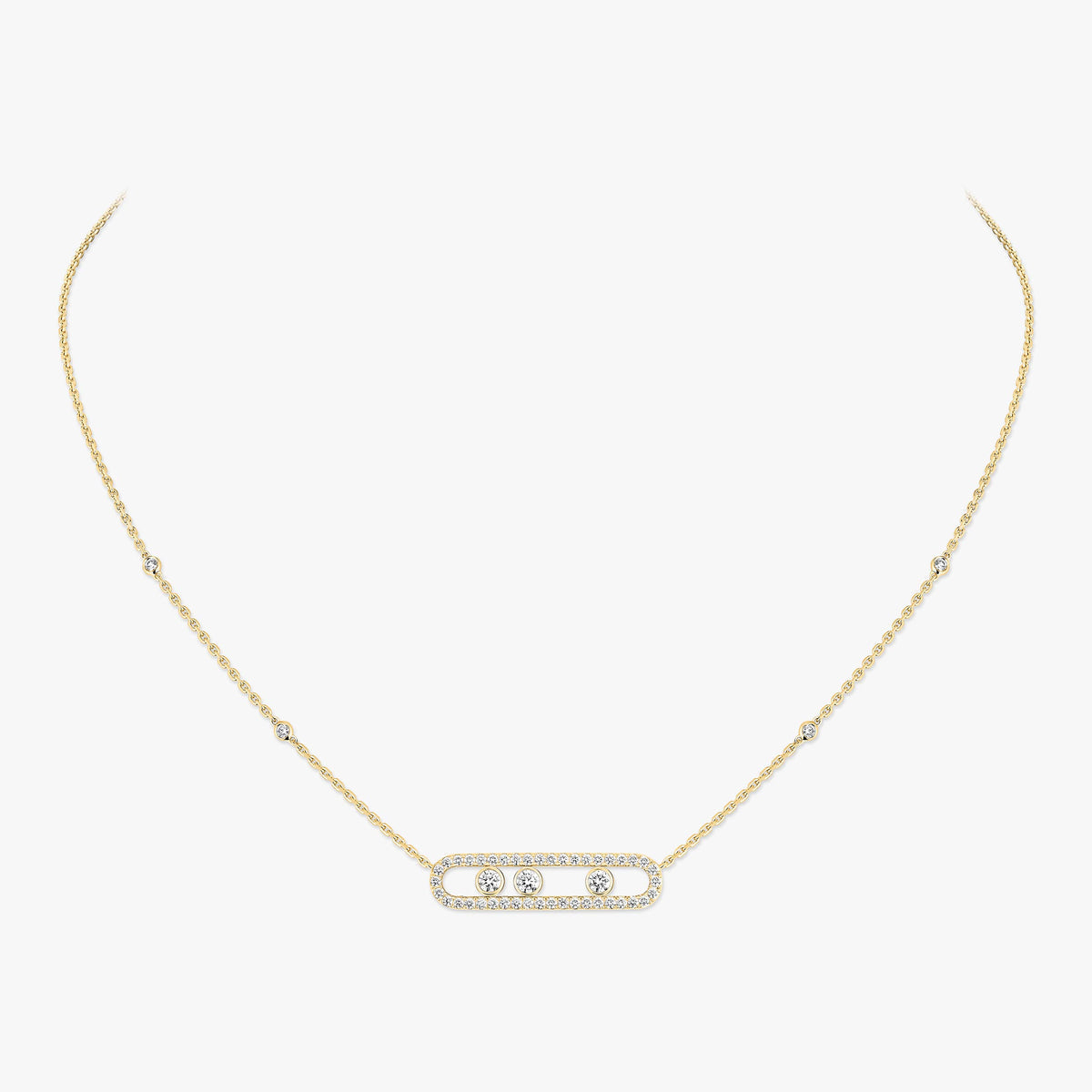 [AuraEcho] Move Pave_ Rose Gold Diamond Necklace