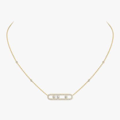 [AuraEcho] Move Pave_ Rose Gold Diamond Necklace