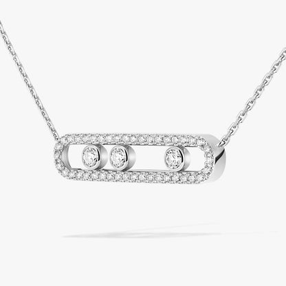 [AuraEcho] Move Pave_ Rose Gold Diamond Necklace