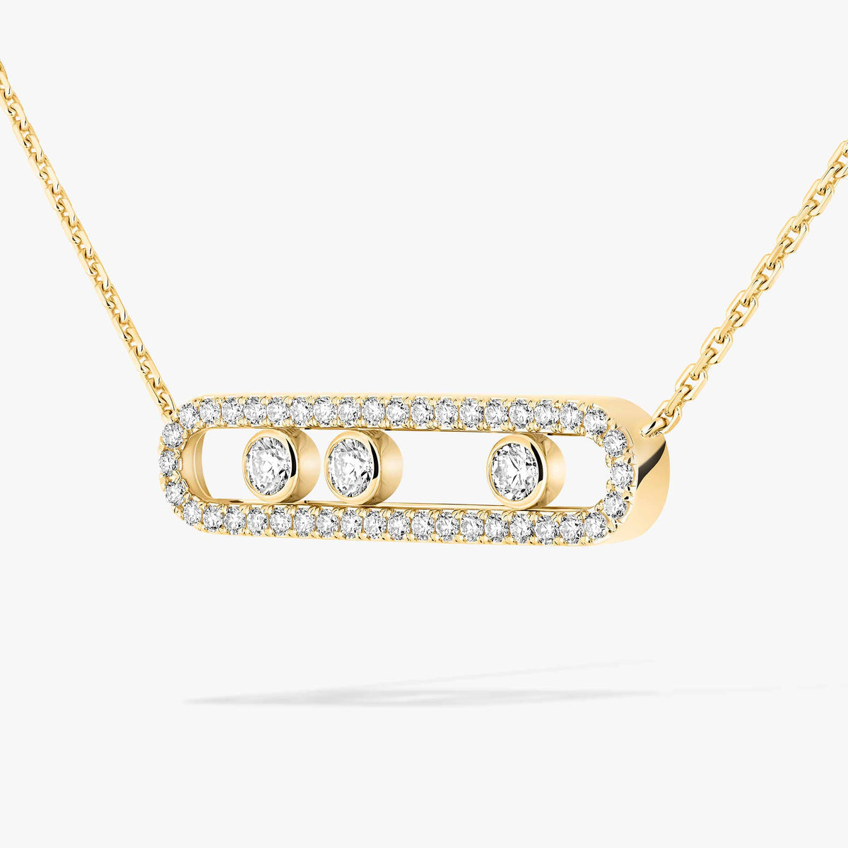 [AuraEcho] Move Pave_ Rose Gold Diamond Necklace